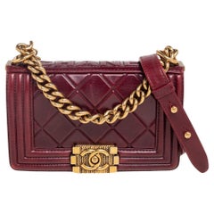 Chanel Red Quilted Leather Small Boy Flap Bag