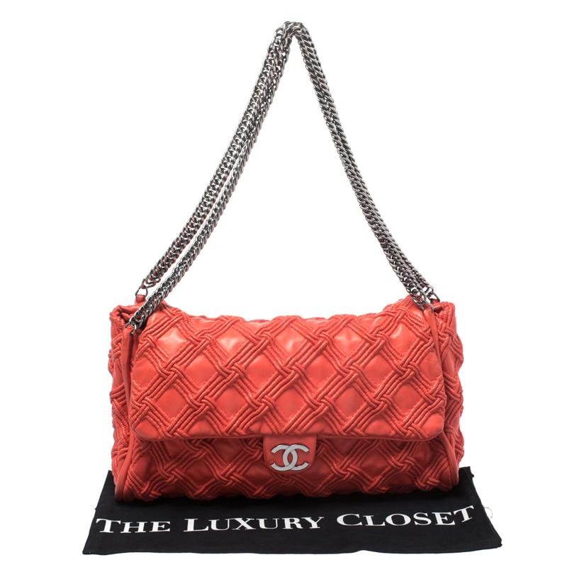 Chanel Red Quilted Leather Walk of Fame Flap Bag 5