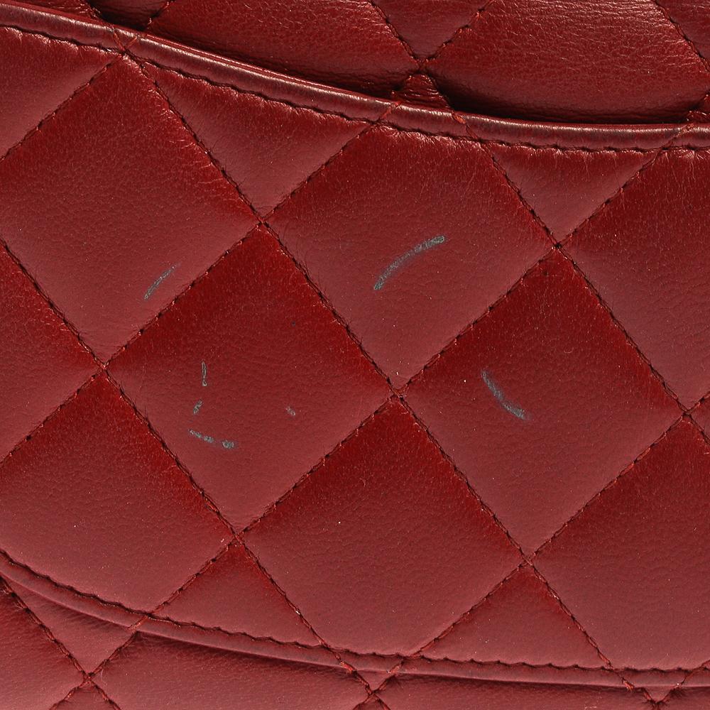 Chanel Red Quilted Leather Yen Continental Wallet 4
