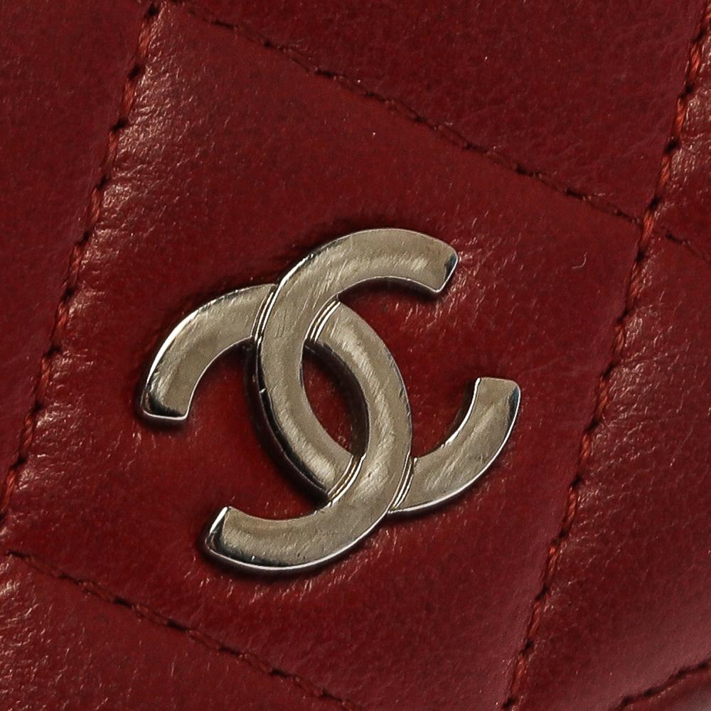 Chanel Red Quilted Leather Yen Continental Wallet 9