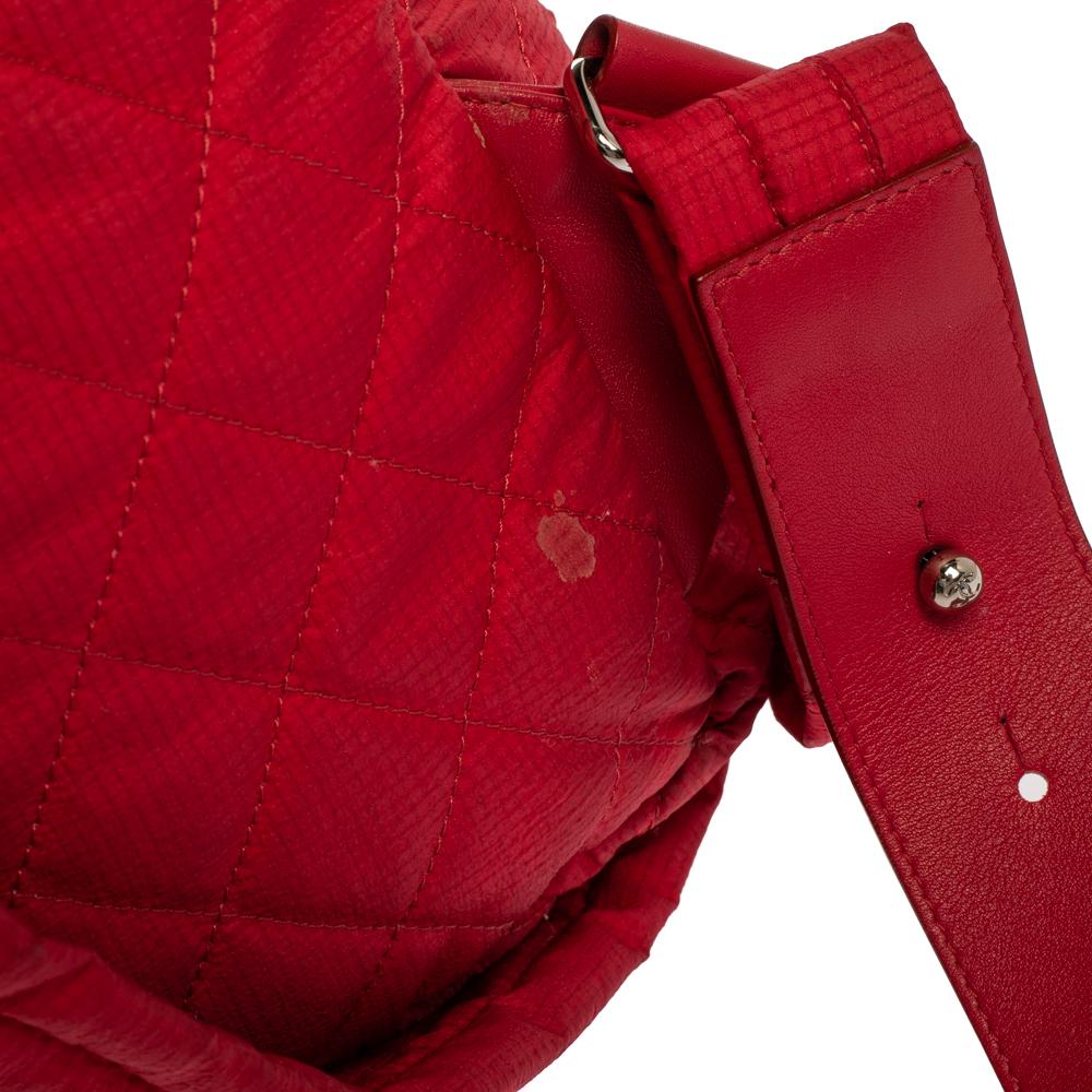 Chanel Red Quilted Nylon Coco Cocoon Backpack 9