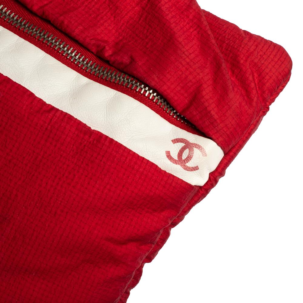 Chanel Red Quilted Nylon Coco Cocoon Backpack In Fair Condition In Dubai, Al Qouz 2