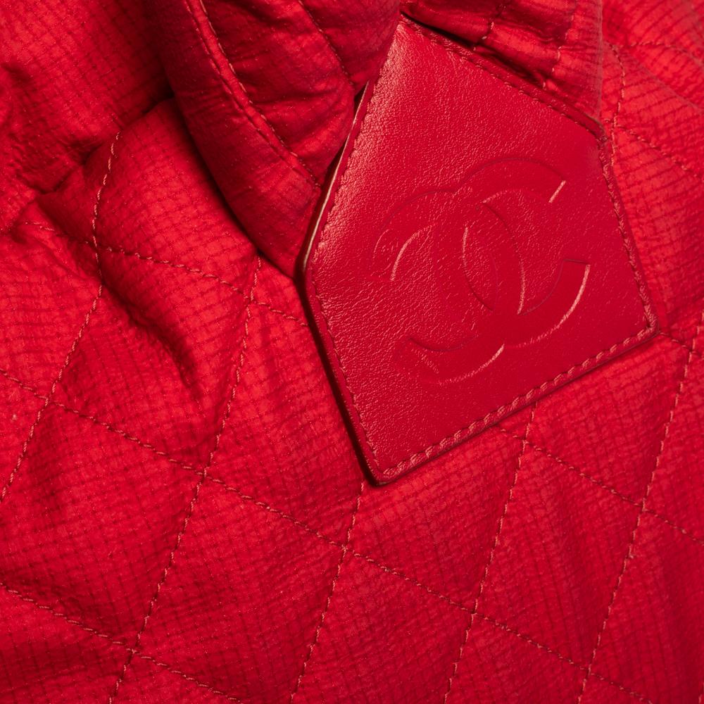 Chanel Red Quilted Nylon Coco Cocoon Backpack 2