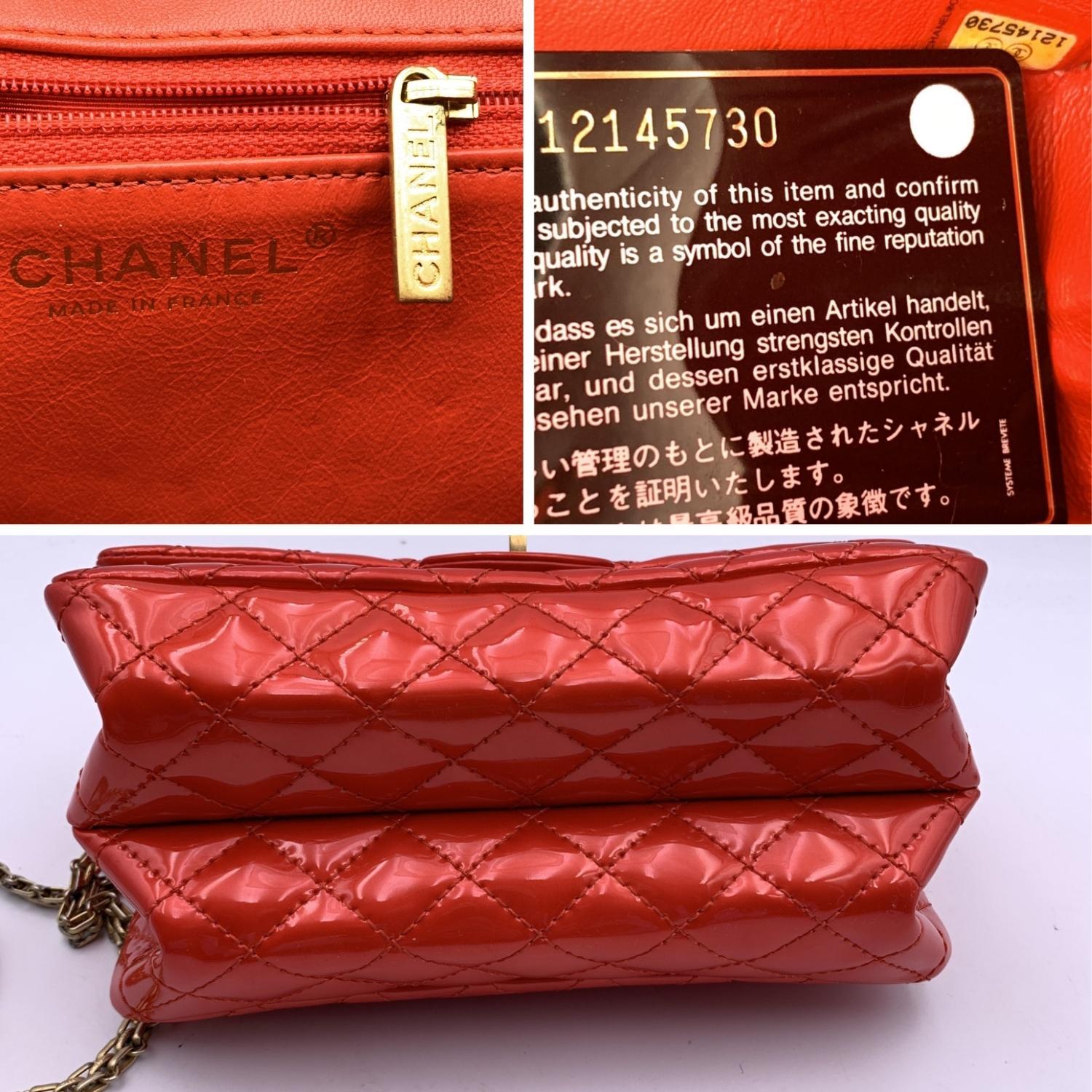 Chanel Red Quilted Patent Leather 2.55 Reissue Accordion Flap Bag 2