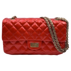 Chanel Red Quilted Patent Leather 2.55 Reissue Accordion Flap Bag