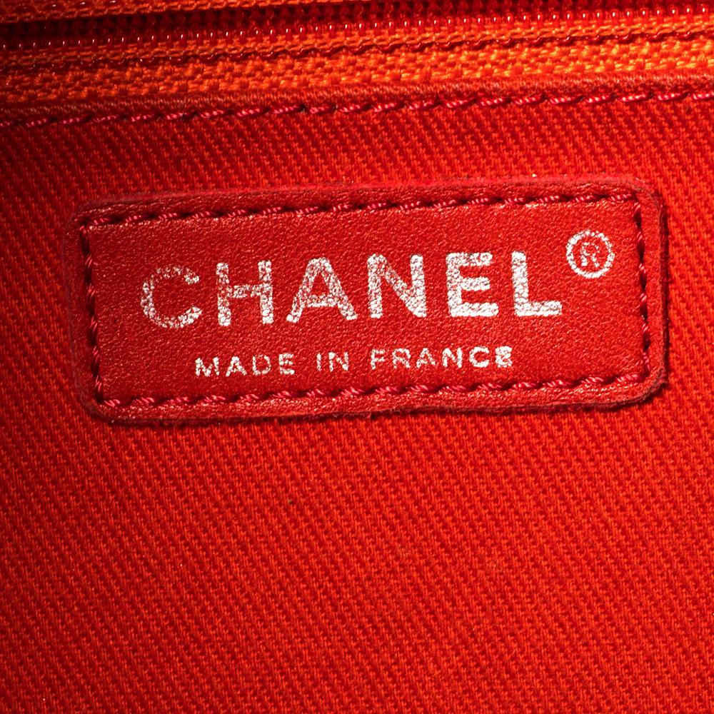 Chanel Red Quilted Patent Leather CC Bowler Bag 3