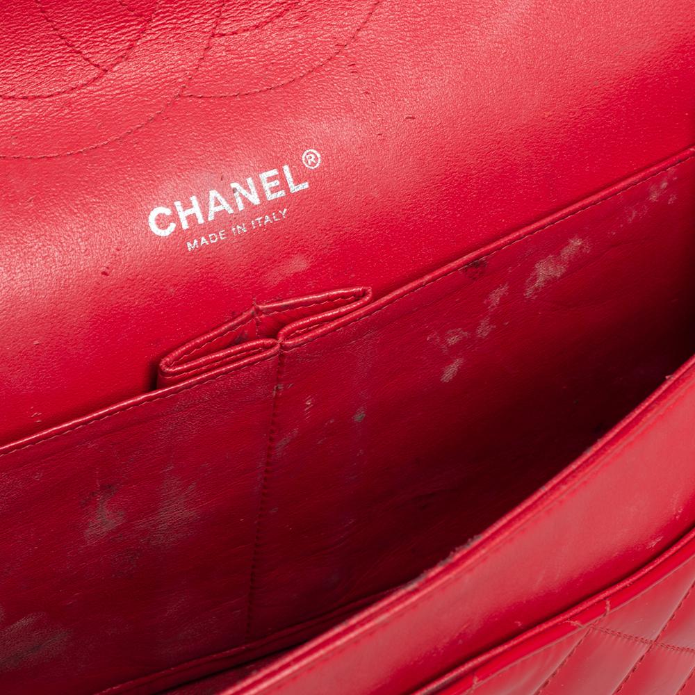 Chanel Red Quilted Patent Leather Jumbo Classic Double Flap Bag 5