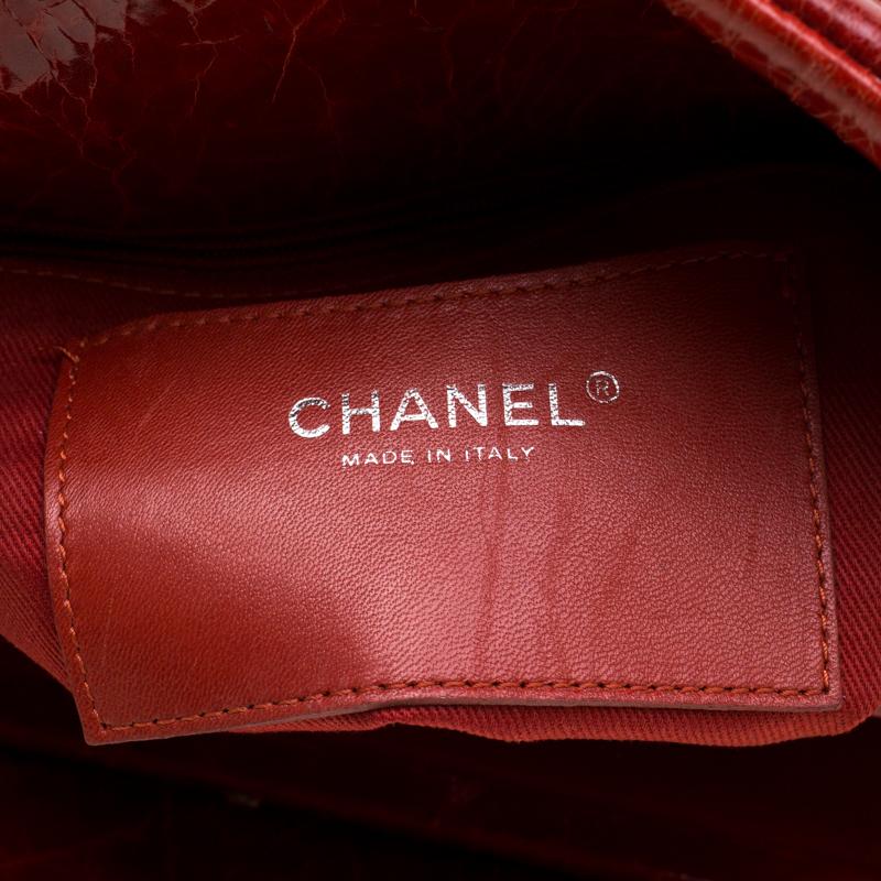 Chanel Red Quilted Patent Leather Just Mademoiselle Bowling Bag 2