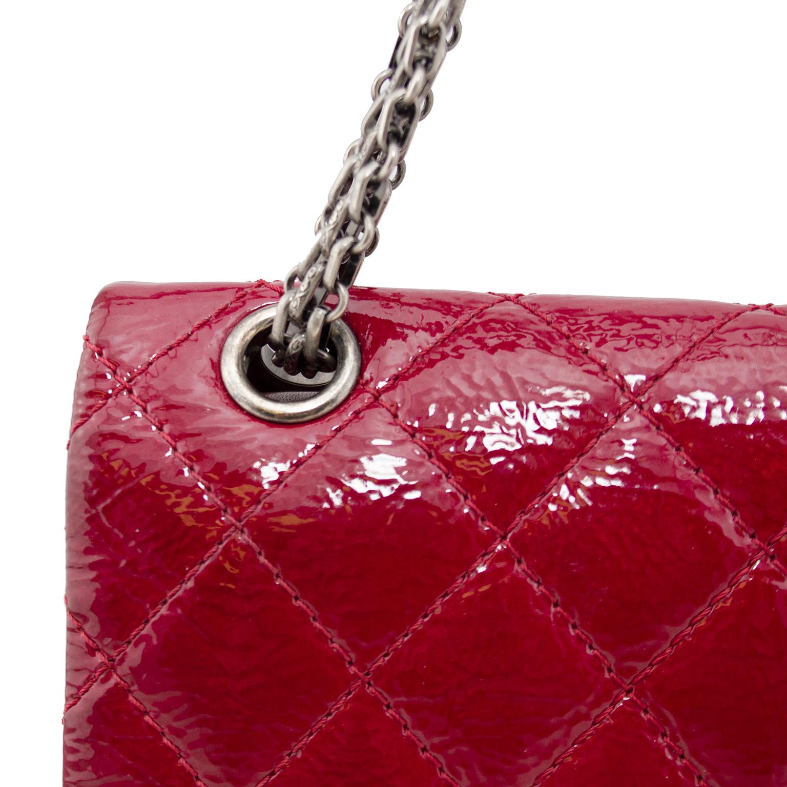 Chanel Red Quilted Patent Leather Reissue 2.55 Bag with Mademoiselle Lock  1