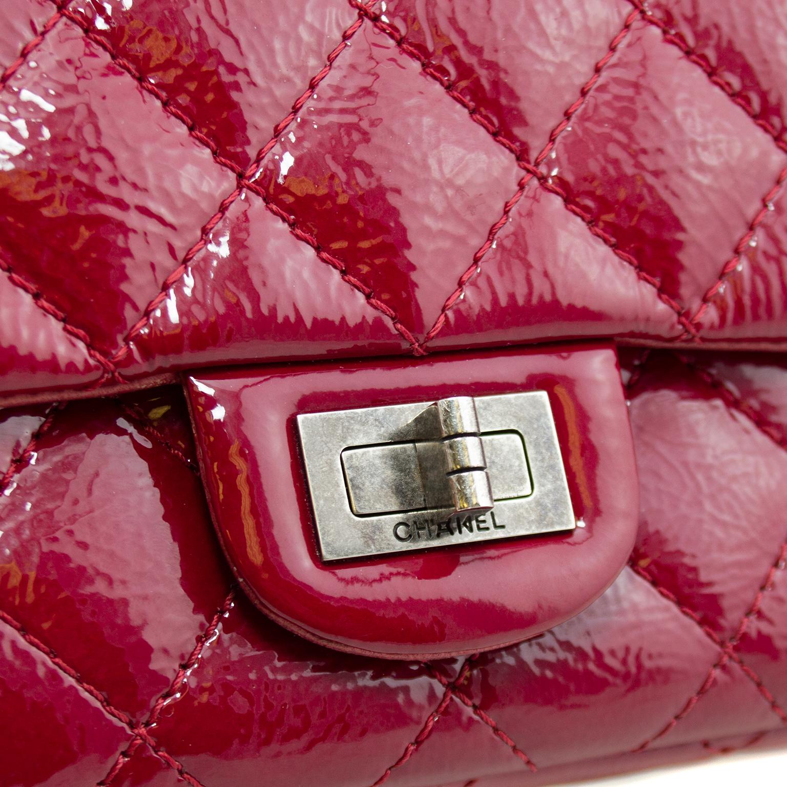 Chanel Red Quilted Patent Leather Reissue 2.55 Bag with Mademoiselle Lock  2