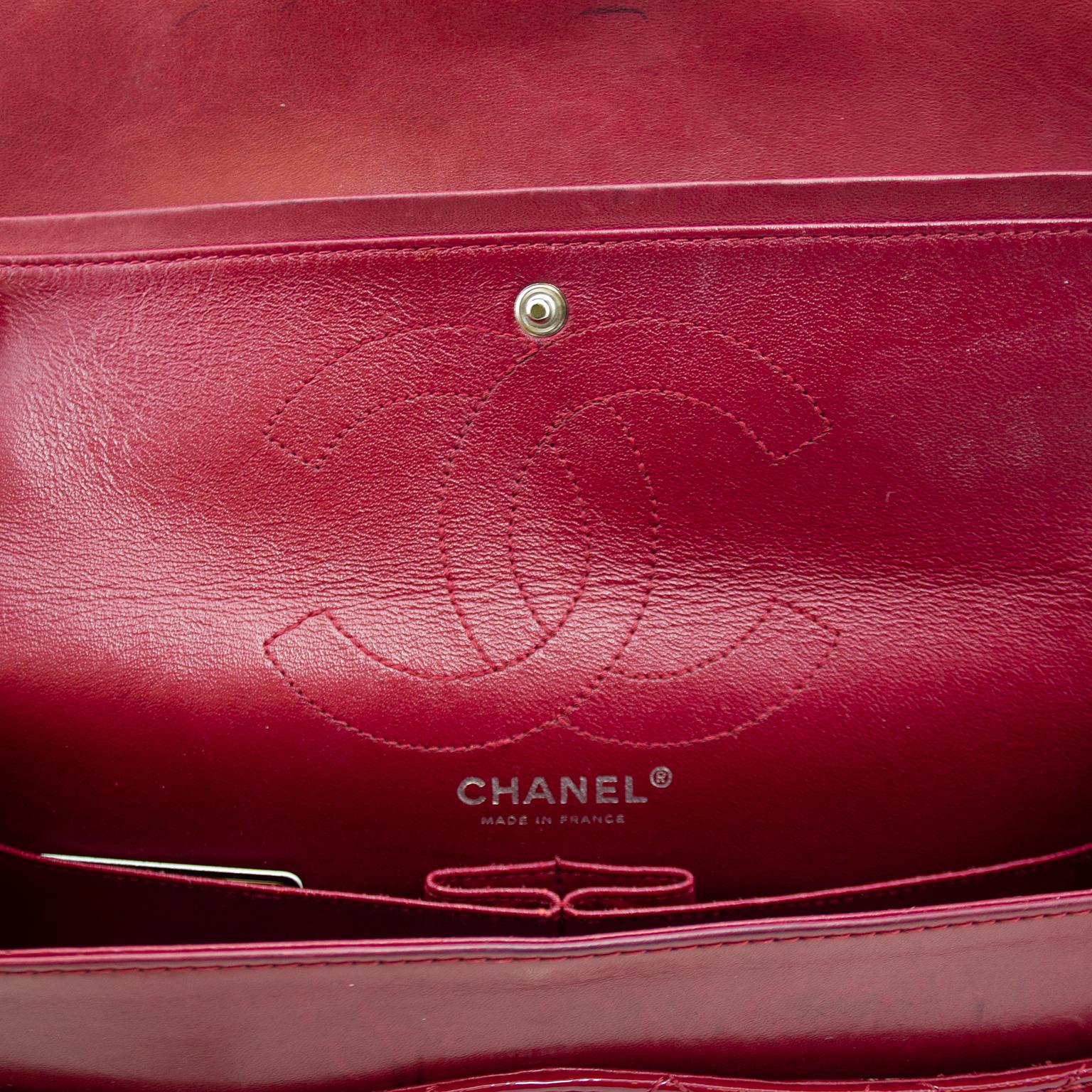 Chanel Red Quilted Patent Leather Reissue 2.55 Bag with Mademoiselle Lock  4