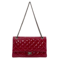 Chanel Red Quilted Patent Leather Reissue 2.55 Bag with Mademoiselle Lock 