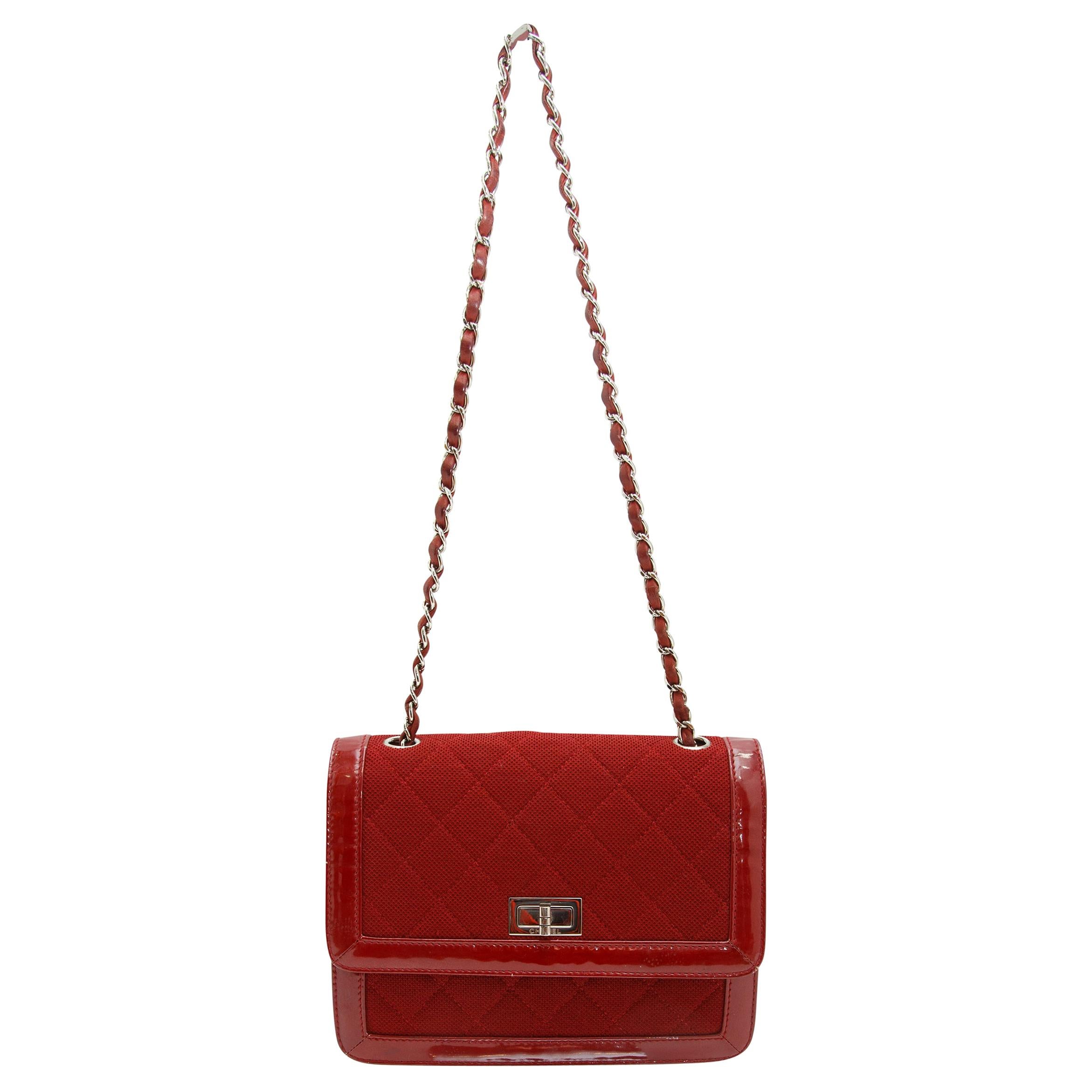 Chanel Red Reissue Cloth & Patent Bag