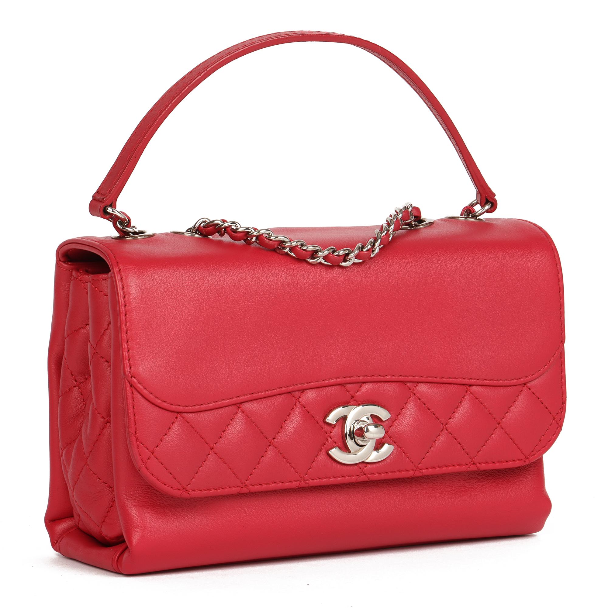 Chanel Red Reverso Quilted Lambskin Classic Single Flap Bag 5