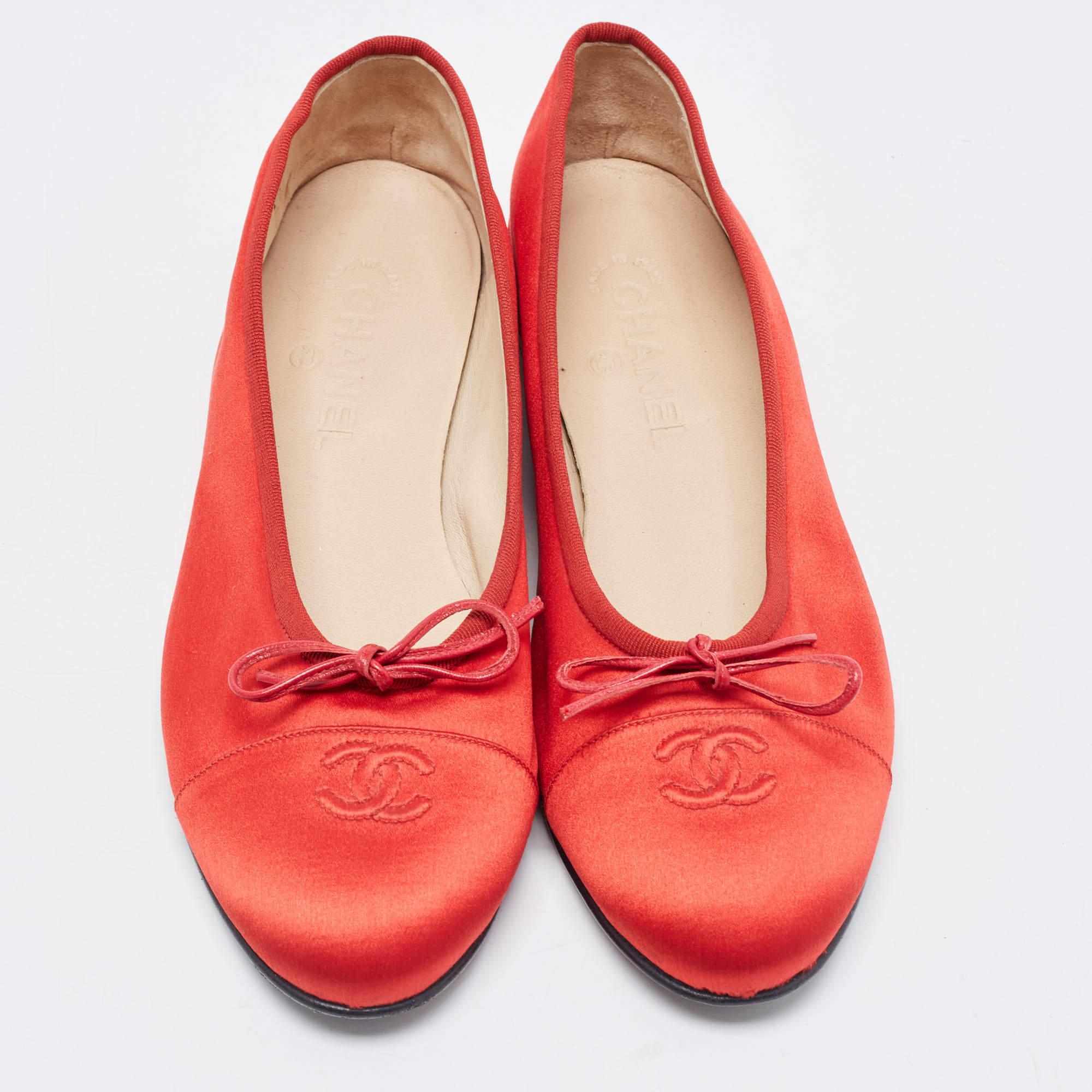Red Chanel Ballet Flat - 3 For Sale on 1stDibs  red chanel.flats, chanel  red tweed ballet flats, chanel flats red