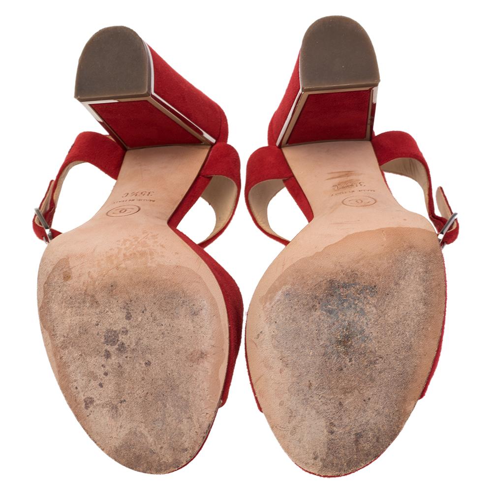 red suede sandals heels
