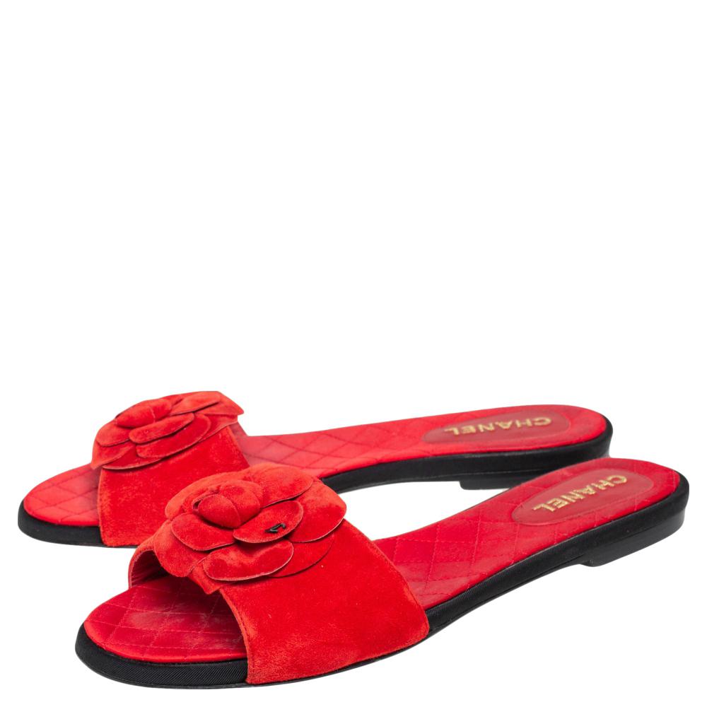 red suede flat sandals