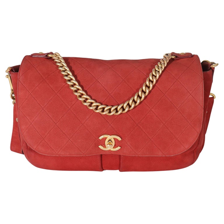 Chanel Red Suede Paris In Rome Messenger Bag For Sale at 1stDibs