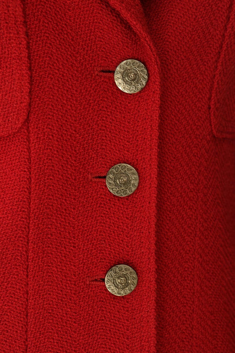 Chanel Red Suit For Sale at 1stDibs