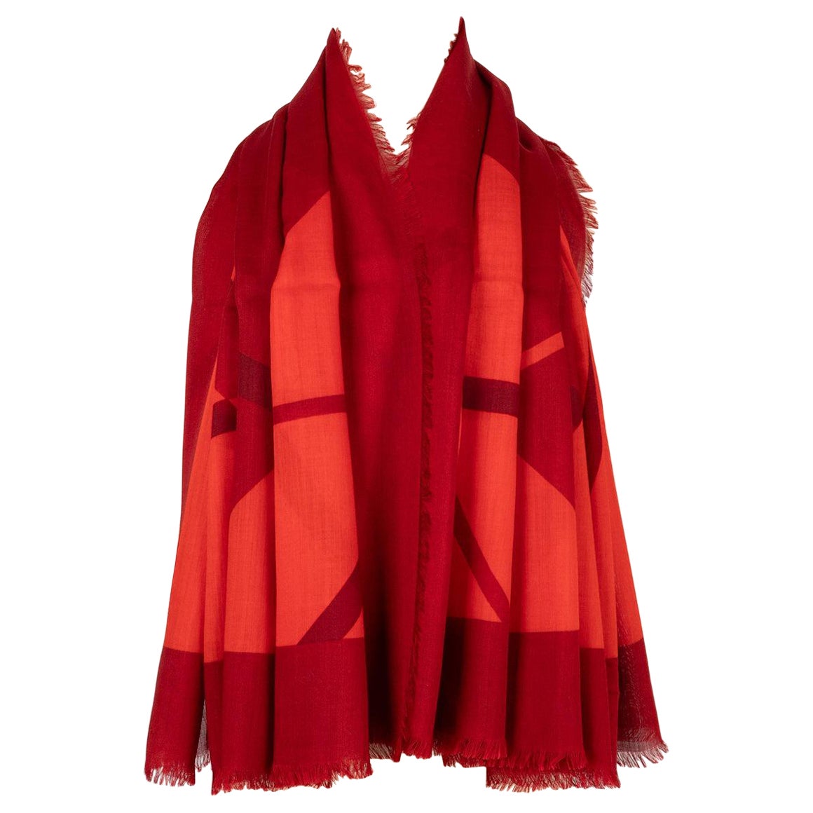 Chanel Red Tone Cashmere Stole