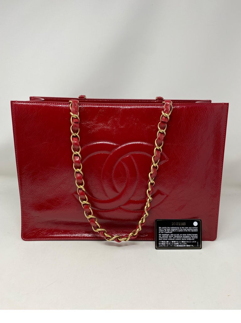 Chanel Red Tote  For Sale 7