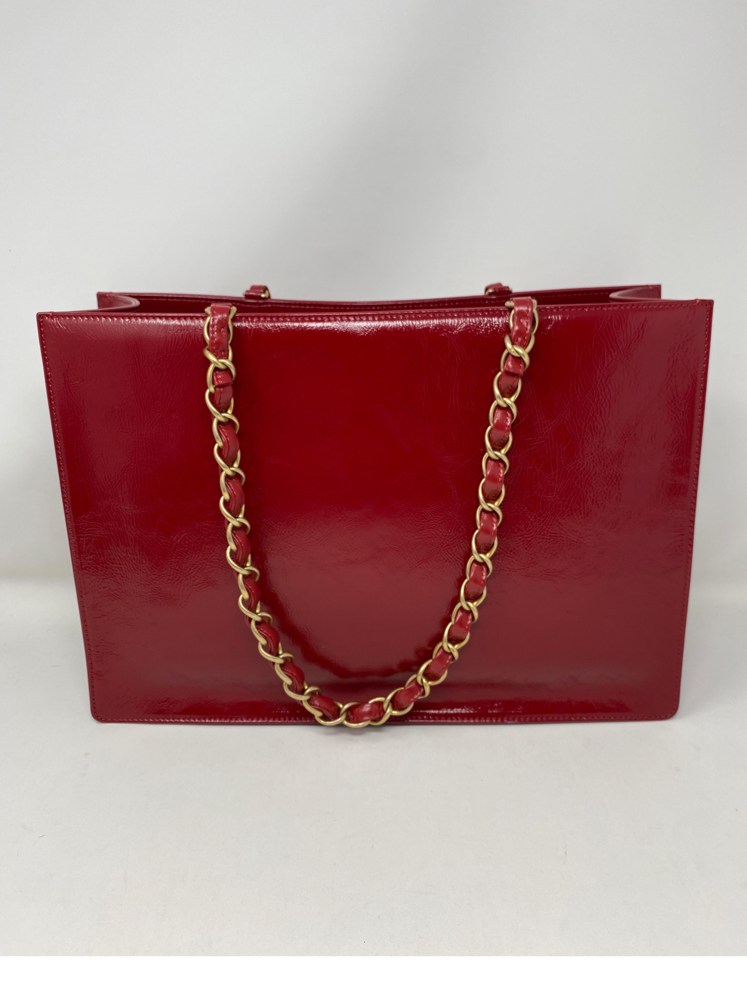 Chanel Red Tote In New Condition In Athens, GA