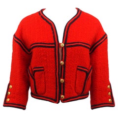 Chanel Red Tweed Coat