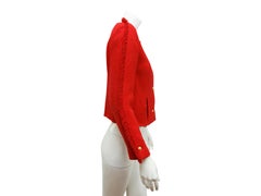 Chanel Red Tweed Cropped Jacket