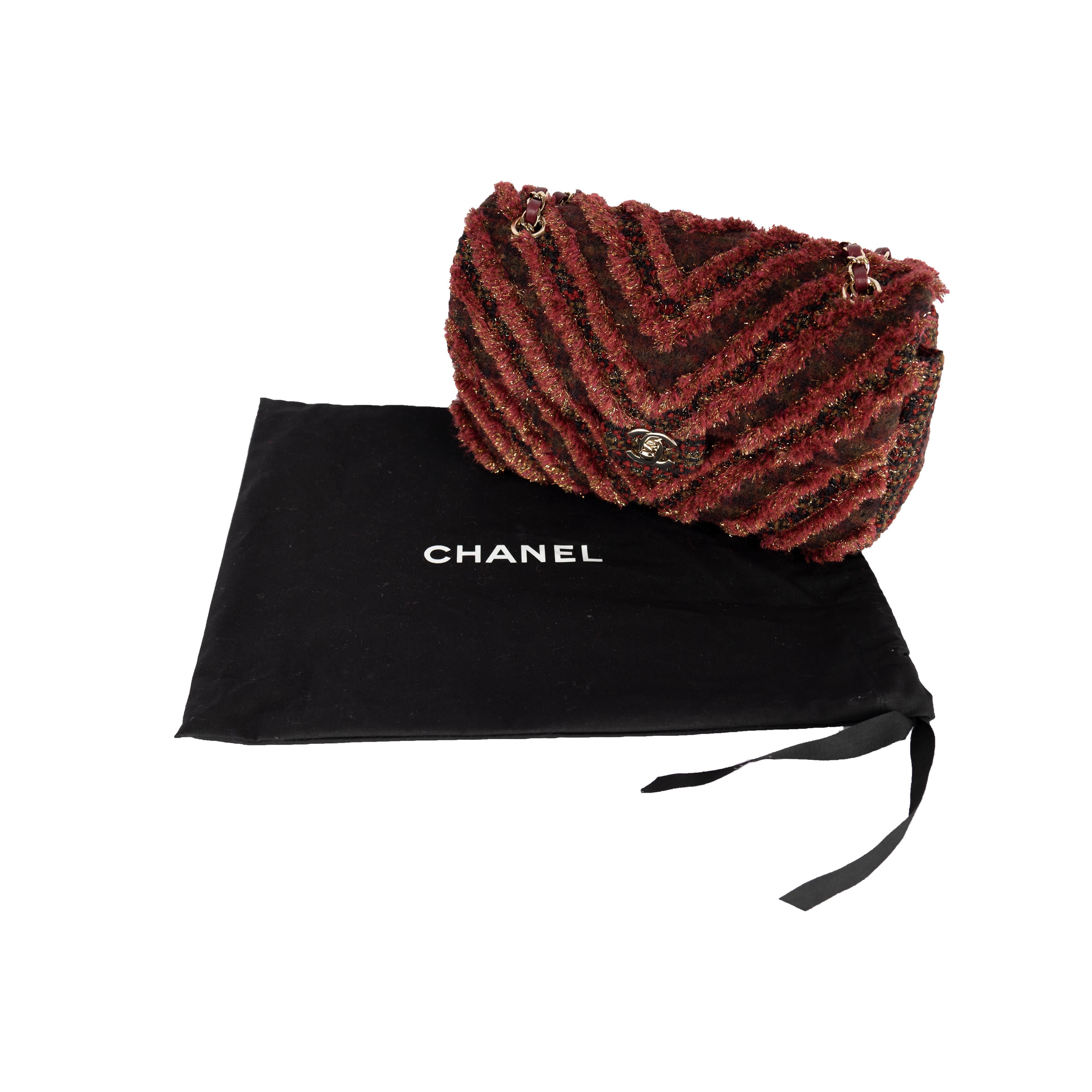 Chanel Red Tweed Flap Bag - '20s For Sale 9