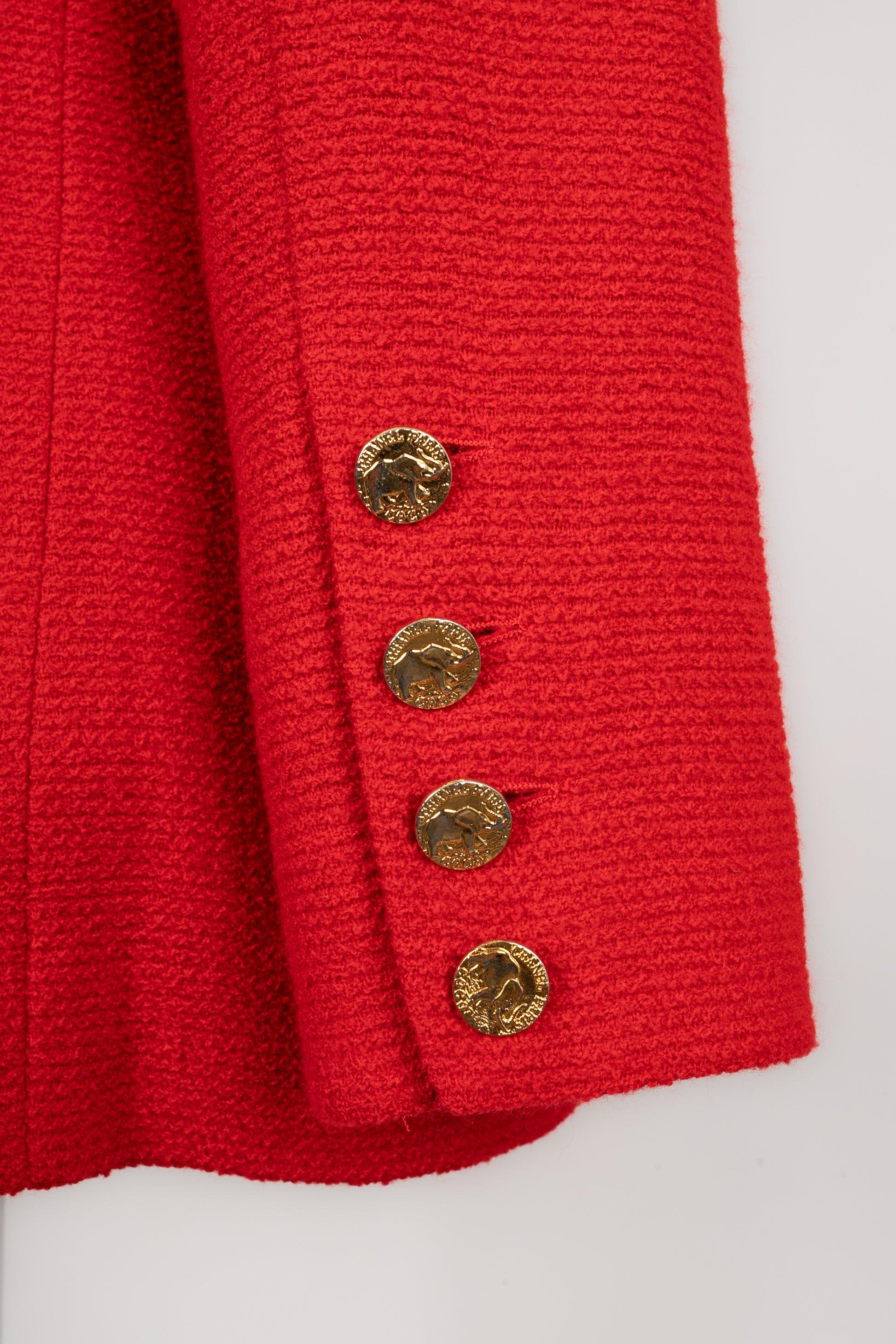 Chanel Red Tweed Jacket 1