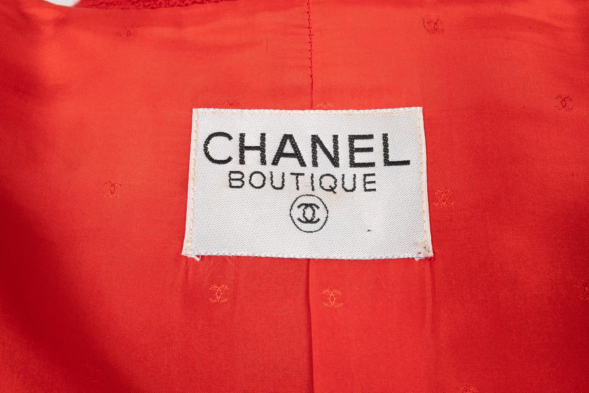 Chanel Rote Tweed-Jacke 5