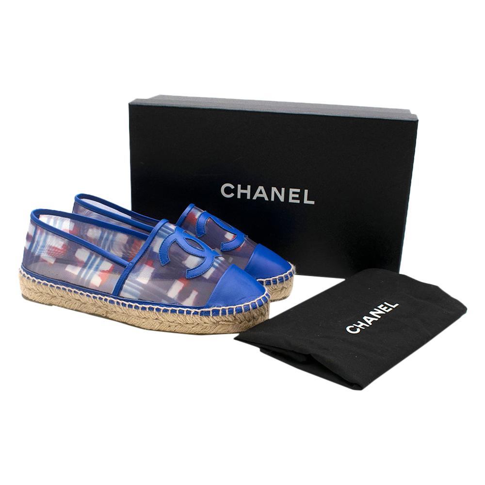  Chanel Red, White, and Blue Mesh Espadrilles SIZE 37