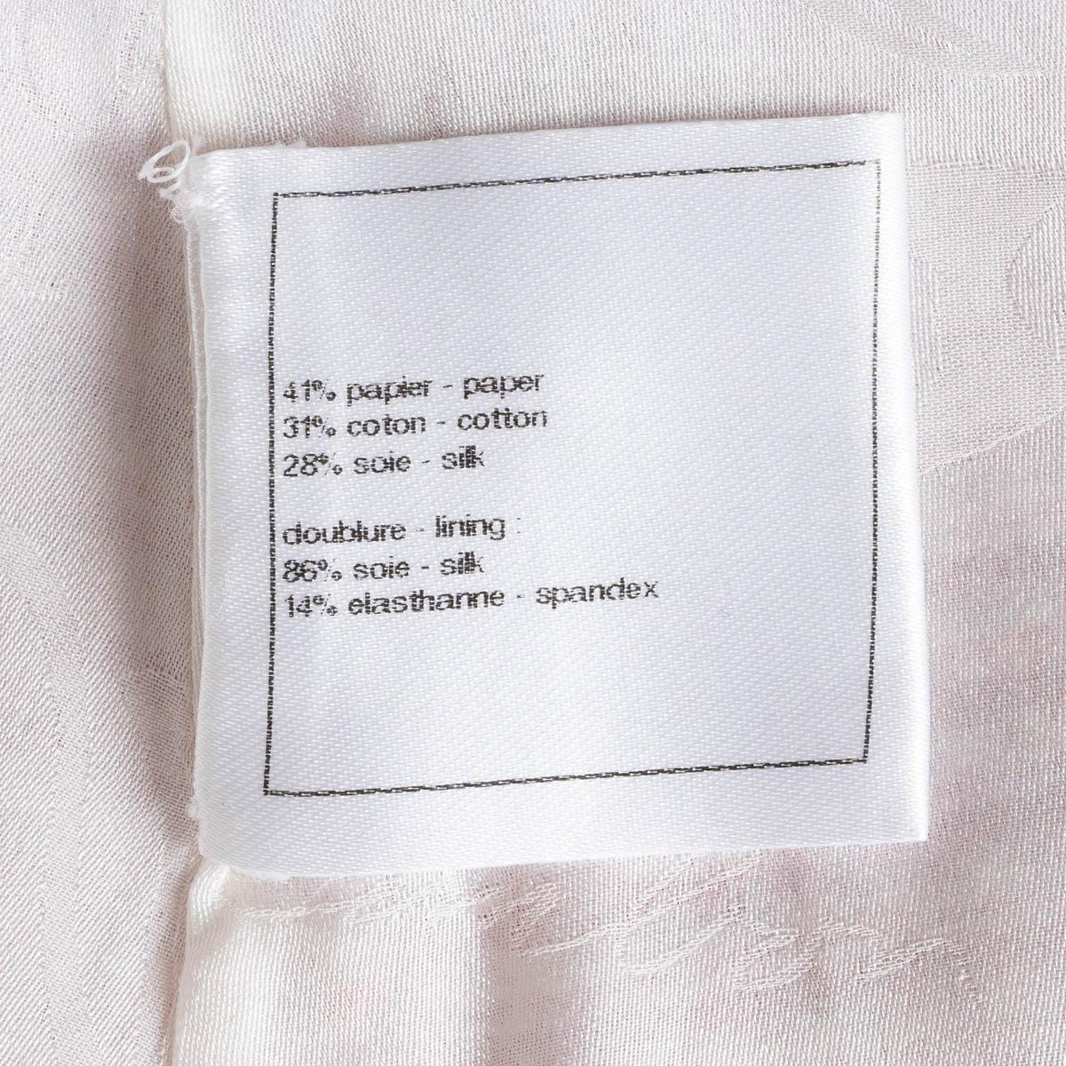 CHANEL 2015 15P jupe en maille plissée rouge papier blanc et coton 38 S en vente 2