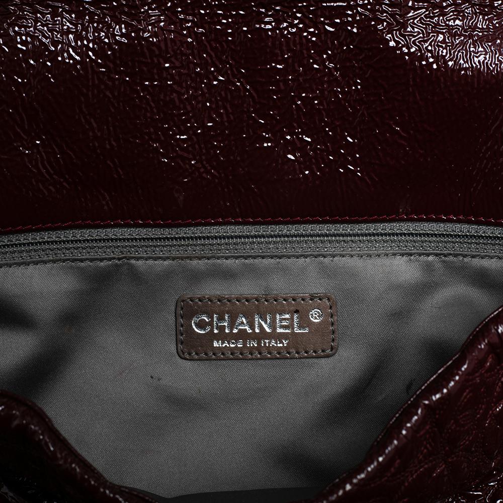 Chanel Red Wine Vinyl Rock in Moscow Jumbo Classic Flap Bag 6