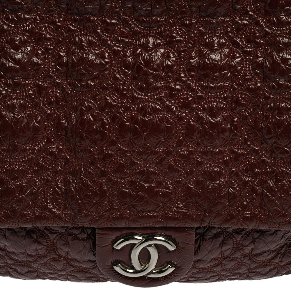 Chanel Red Wine Vinyl Rock in Moscow Jumbo Classic Flap Bag 1
