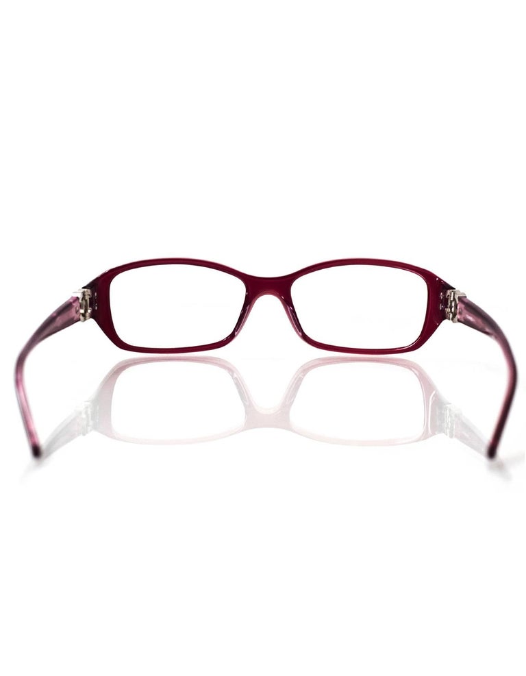 Chanel Red with Crystal CC Prescription Eyeglasses with Case For Sale