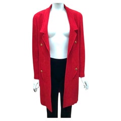 Chanel Red Wool Long Coat