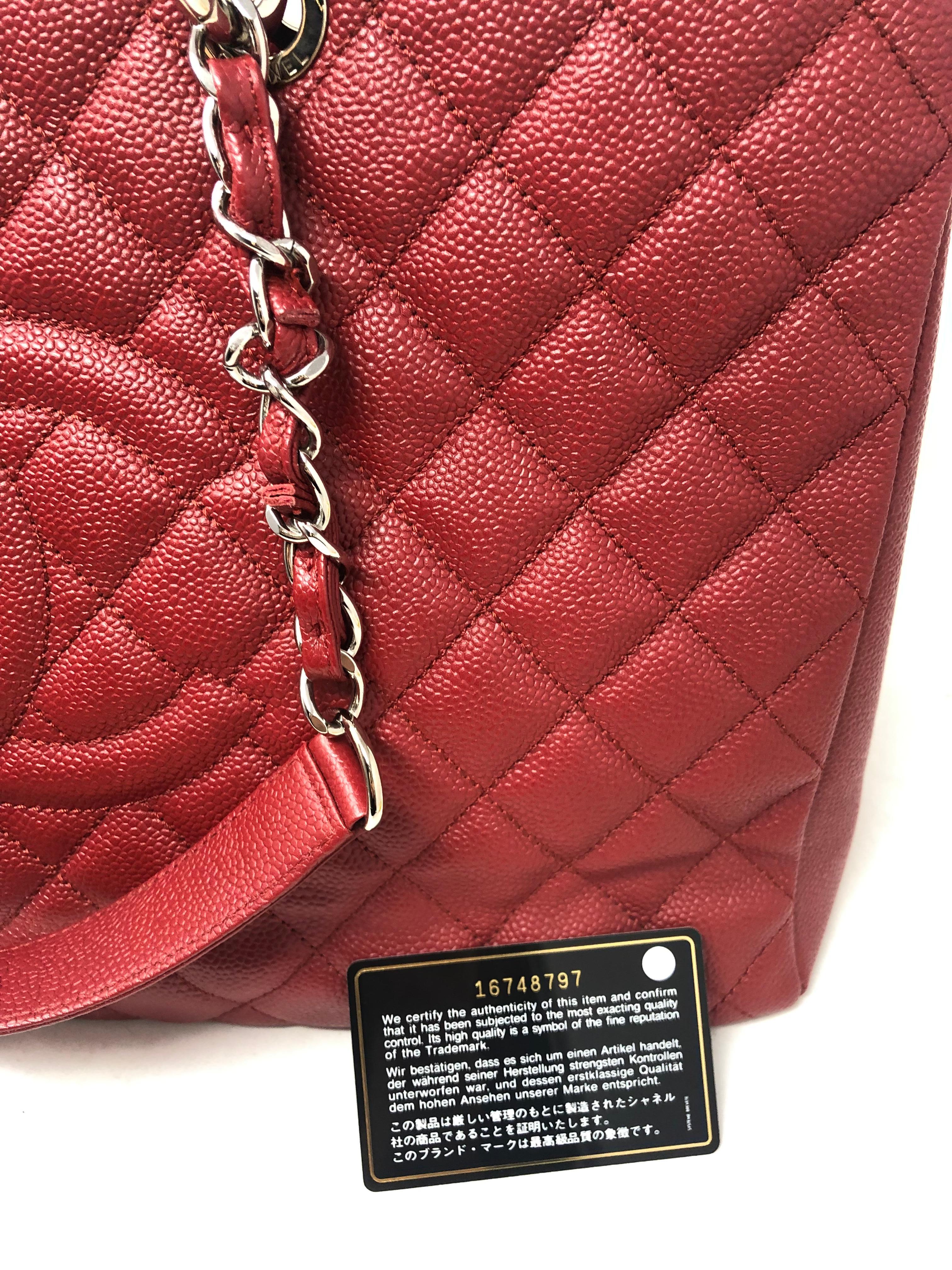 Chanel Red XL GST Caviar Bag 3