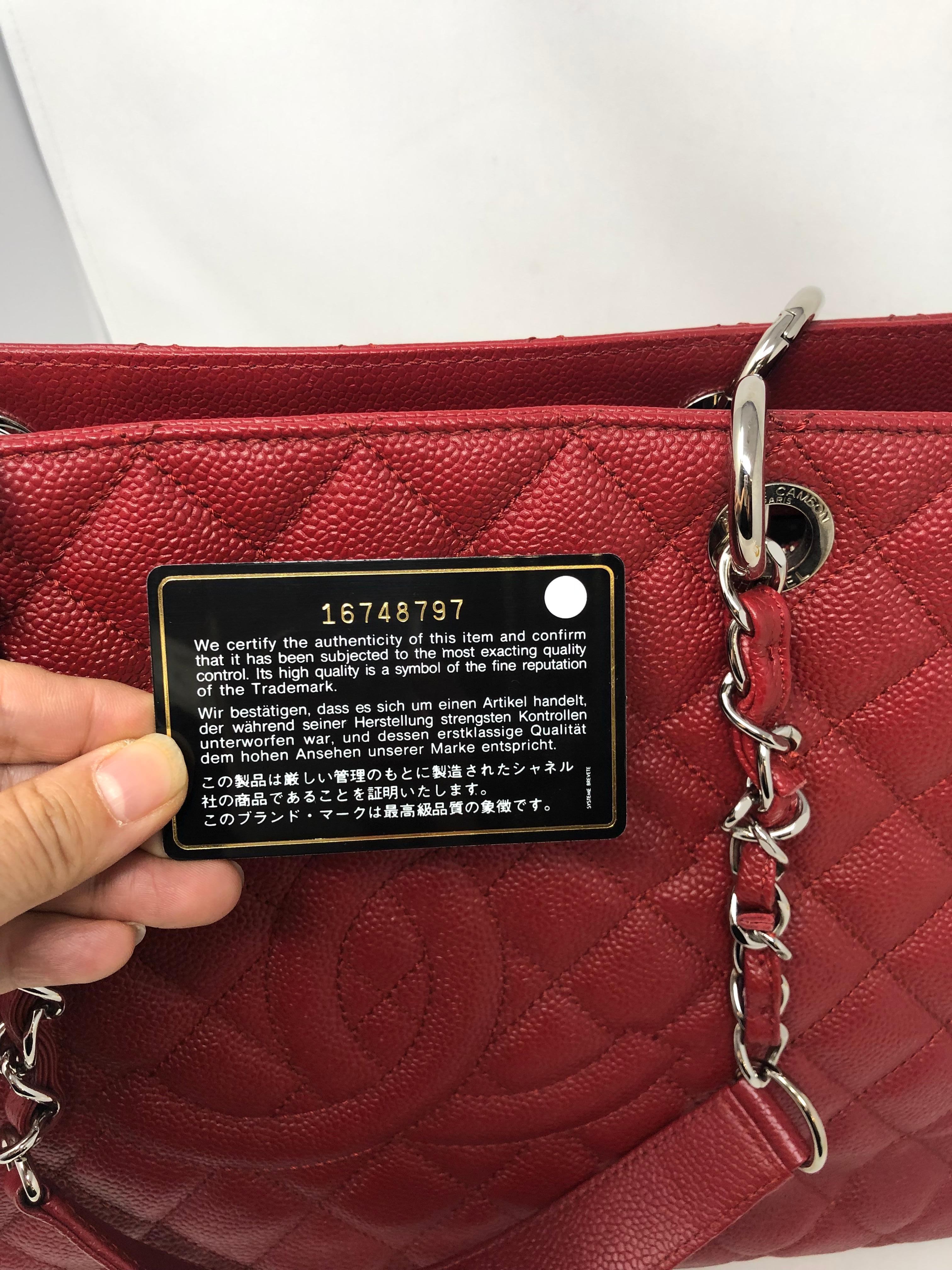 Chanel Red XL GST Caviar Bag 4