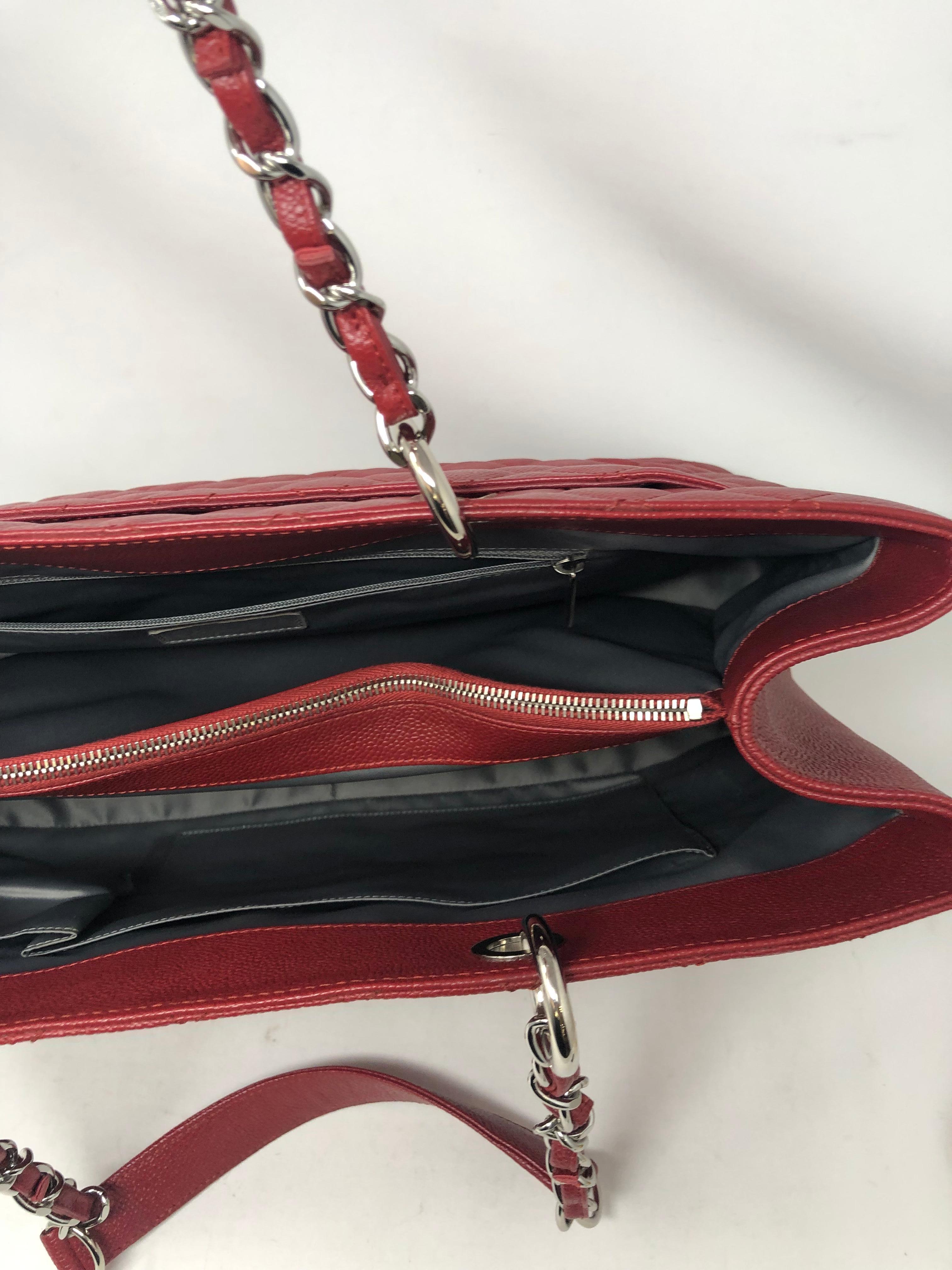 Chanel Red XL GST Caviar Bag 5