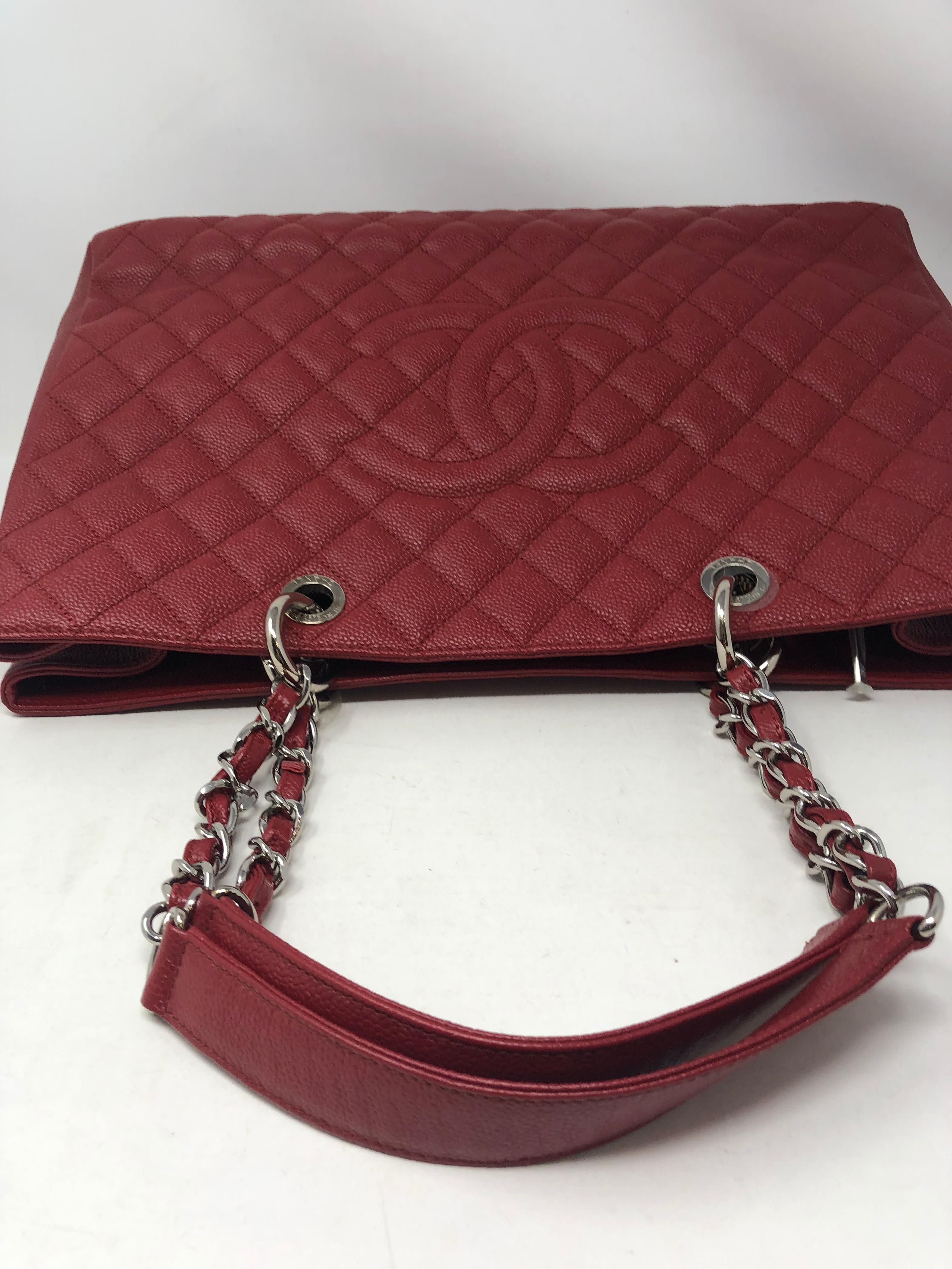Brown Chanel Red XL GST Caviar Bag