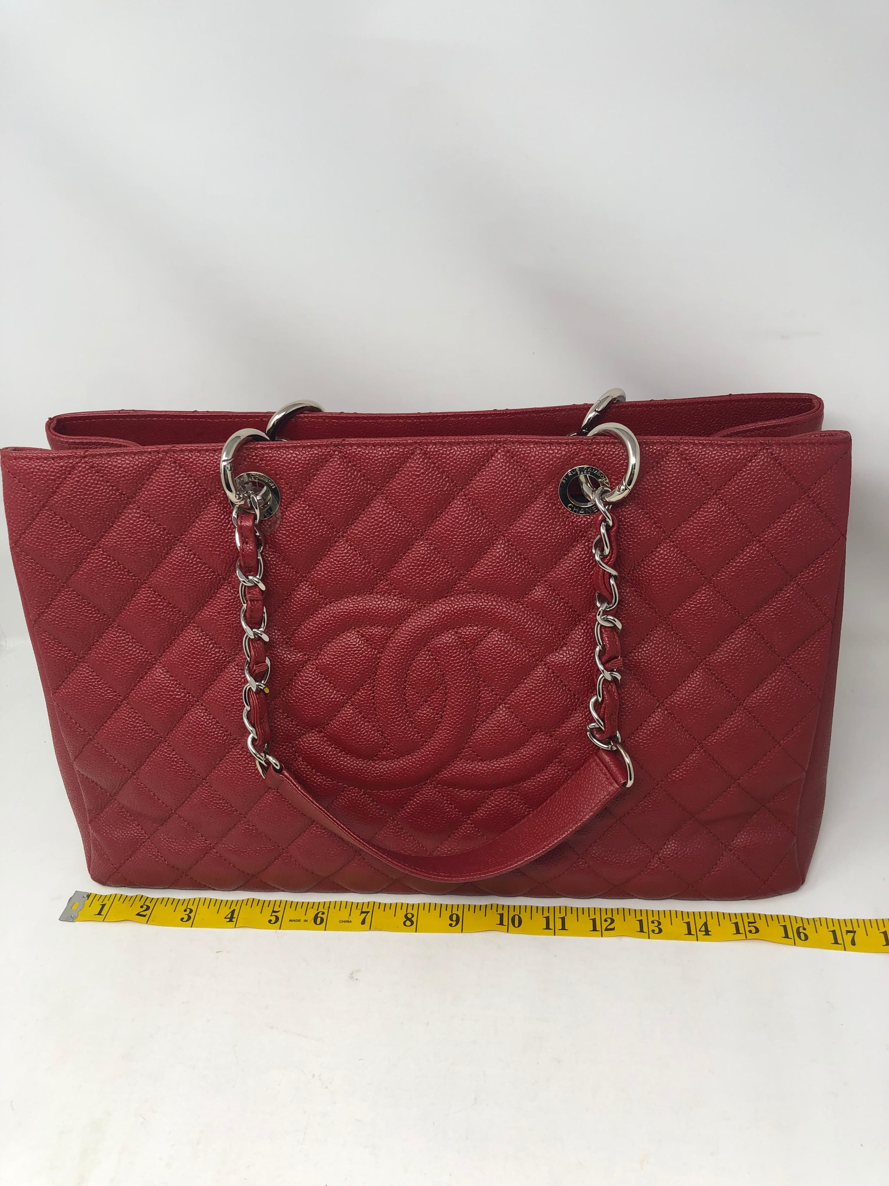 Chanel Red XL GST Caviar Bag 2