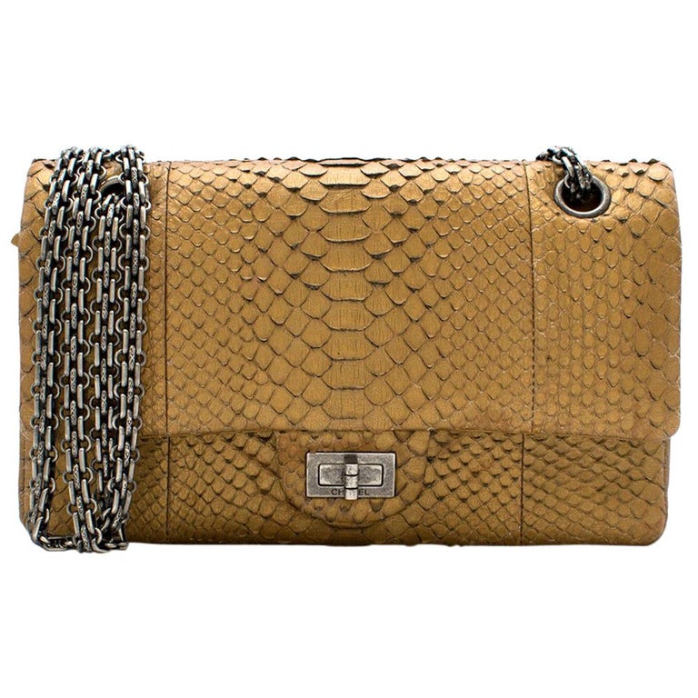 Chanel Boy Bag Silver Python / Leather Ruthenium Hardware Medium New w –  Mightychic