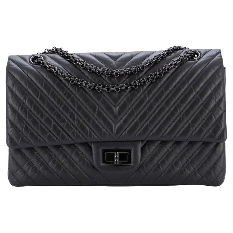 Chanel Reissue 2.55 Flap Bag Chevron Aged Calfskin 227 For Sale at 1stDibs