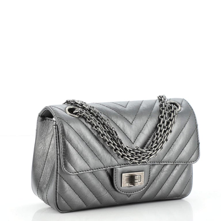 Chanel North South Reissue 2.55 Flap Bag Quilted Aged Calfskin Mini at  1stDibs