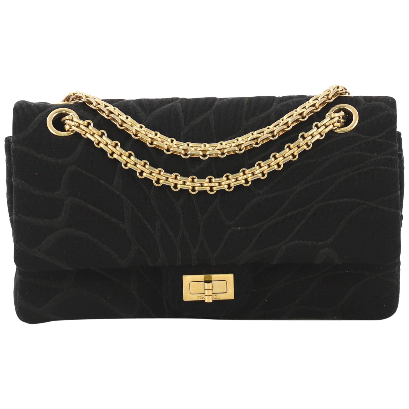 Chanel Reissue 2.55 Flap Bag Embroidered Jersey 225 at 1stDibs