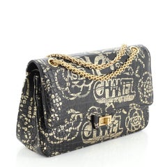 Chanel Reissue 2.55 Flap Bag Graffiti Crocodile Embossed Calfskin 226