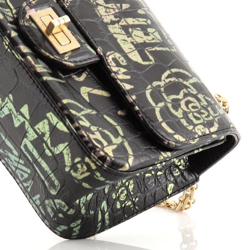 Chanel Reissue 2.55 Flap Bag Graffiti Crocodile Embossed Calfskin Mini 1