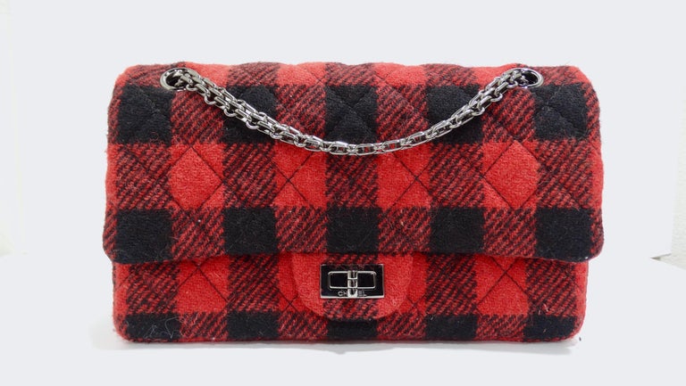 Chanel Reissue 2.55 Flap Bag Plaid Quilted Tweed For Sale at 1stDibs