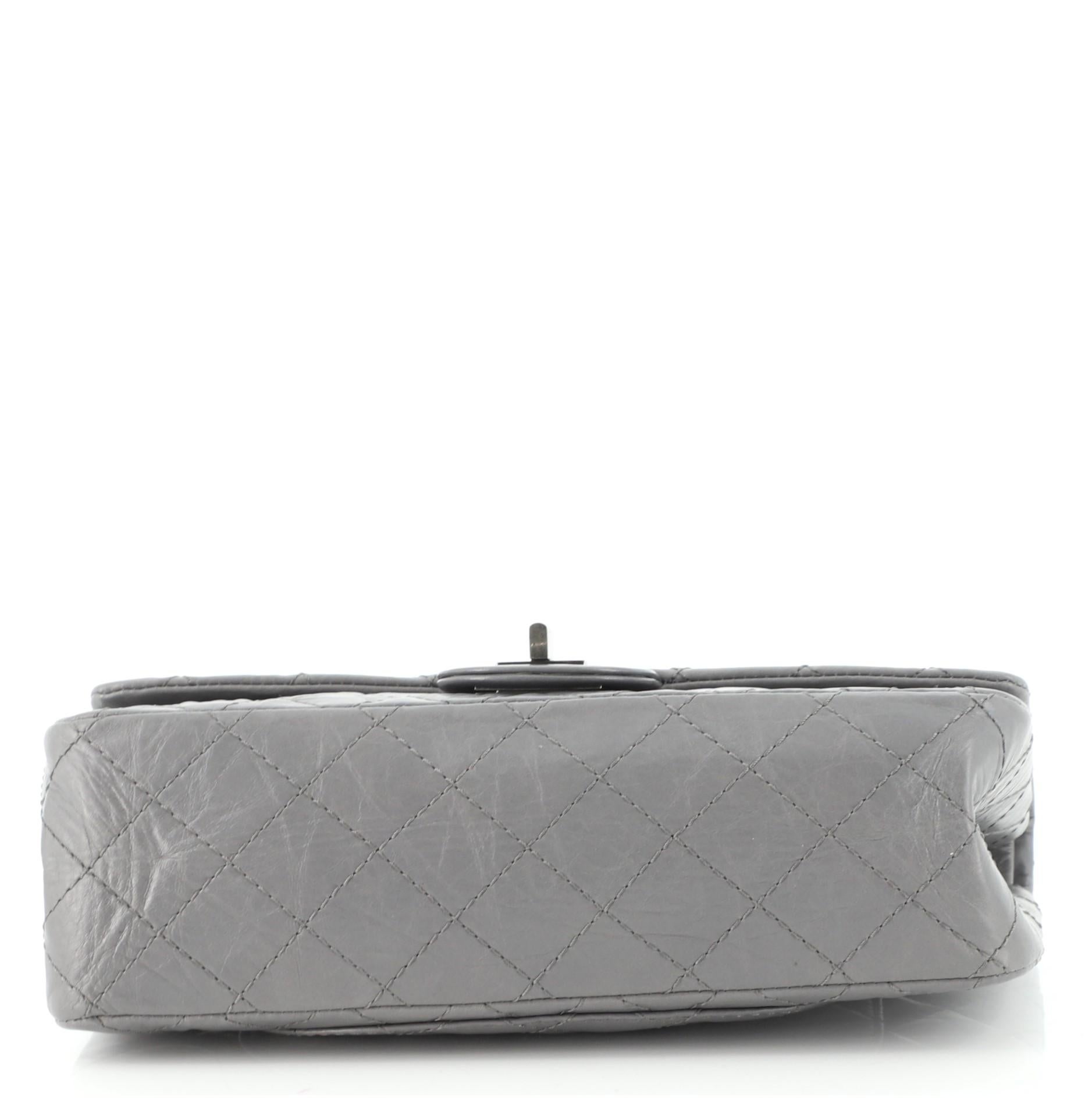 Gray Chanel Reissue 2.55 Flap Bag Quilted Aged Calfskin 225